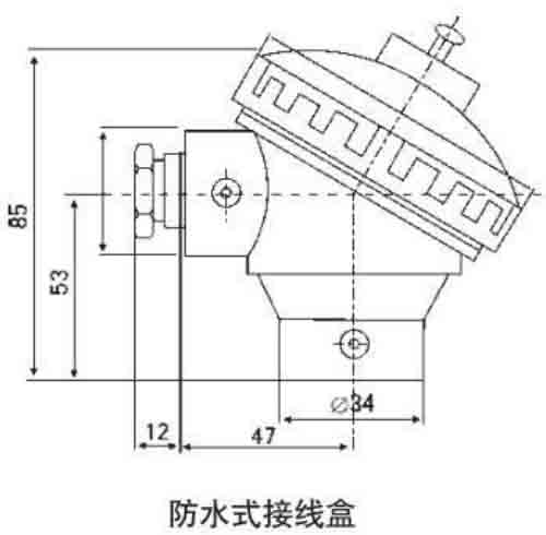 wzp熱電阻防水接線盒結構圖