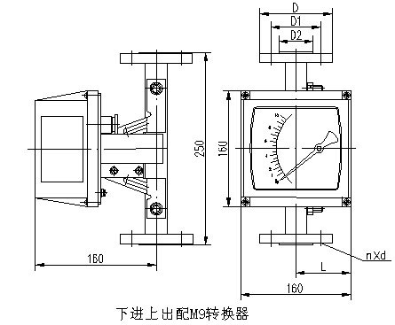 腐蝕性氣體流量計外形尺寸圖